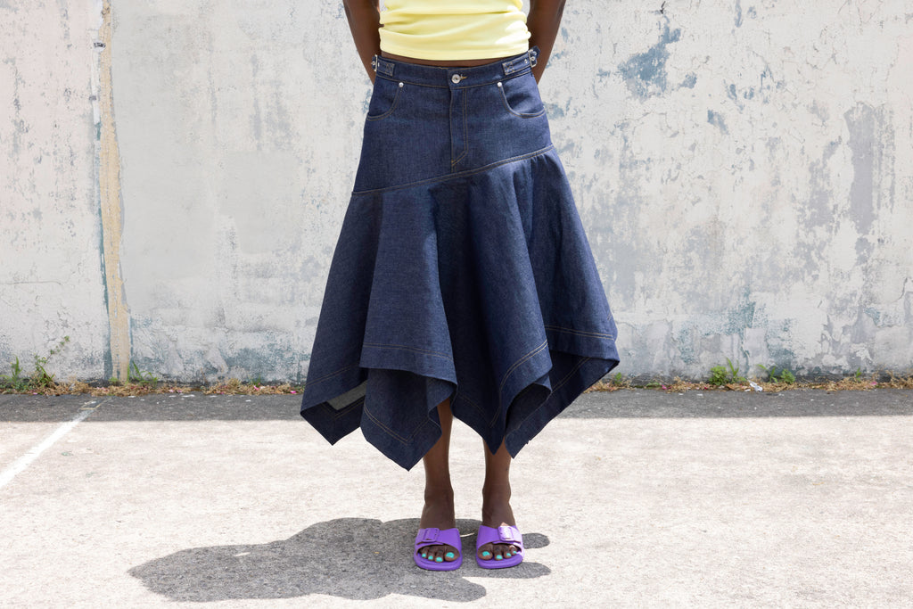 BEDORA INDIGO DENIM SKIRT