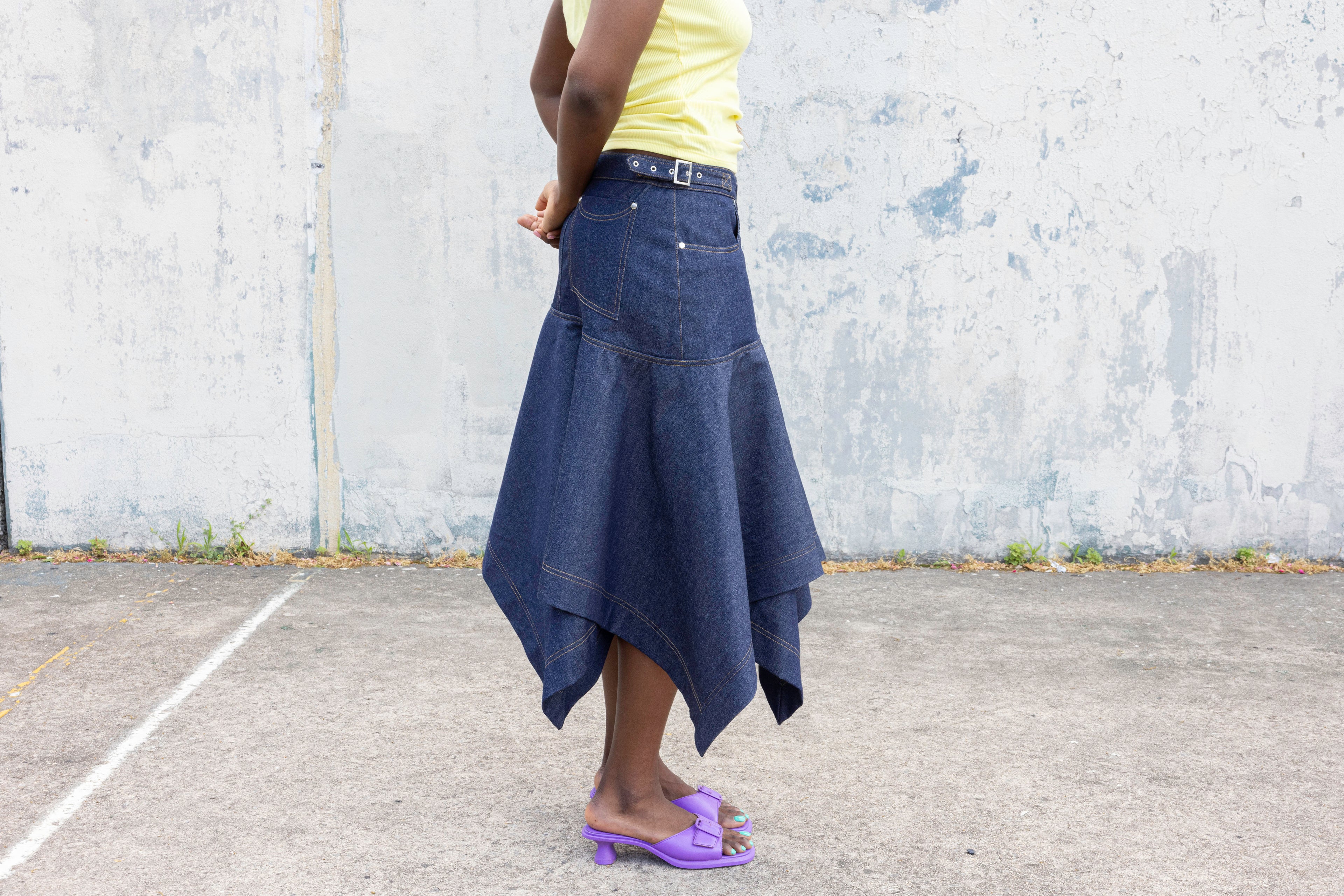 BEDORA INDIGO DENIM SKIRT