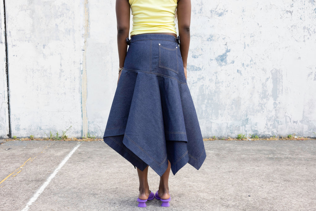 BEDORA INDIGO DENIM SKIRT