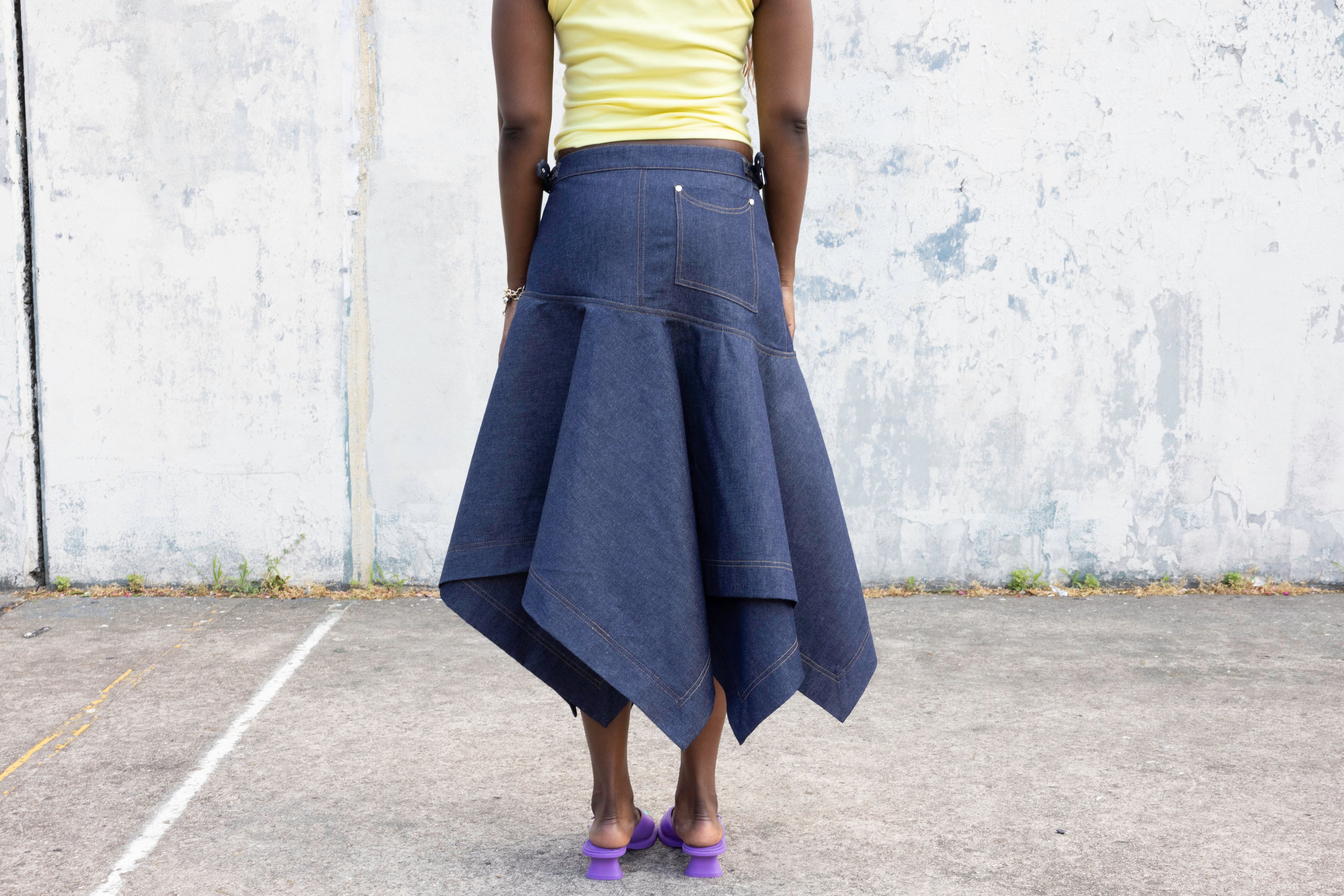 BEDORA INDIGO DENIM SKIRT