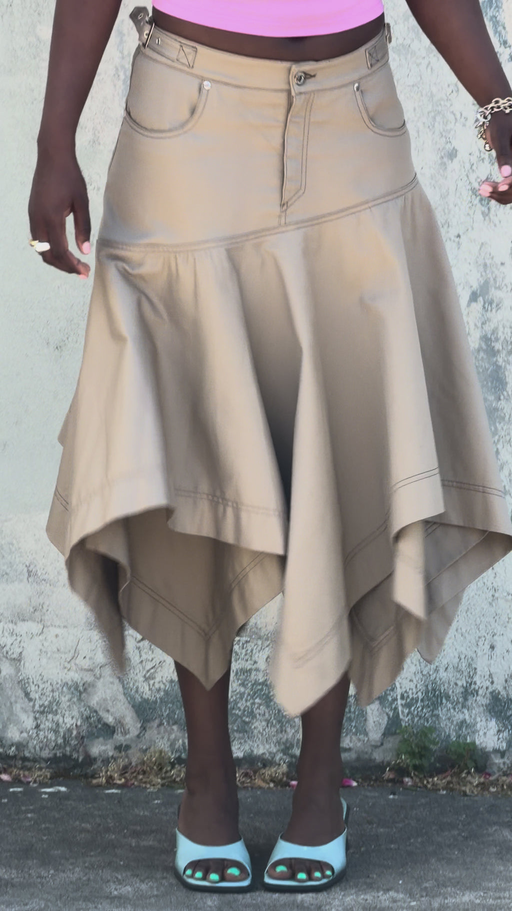 BEDORA KHAKI TWILL SKIRT