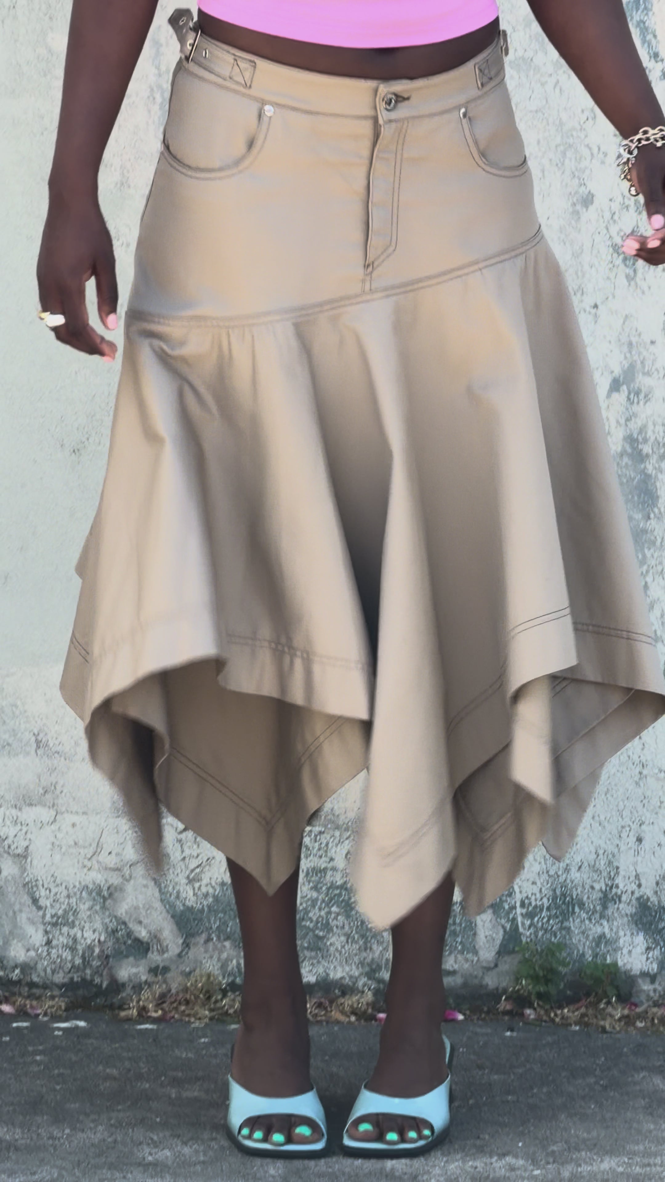 BEDORA KHAKI TWILL SKIRT